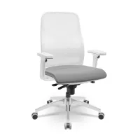  Cadeira Multiregulável NR17 Titan Branca Encosto Telado Regulável Mecanismo Sincronizado Base Cromada e Braço Regulável - Foto 6