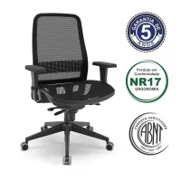  Cadeira Multiregulável NR17 Titan Assento e Encosto Telado Mecanismo Sincronizado com Braços Reguláveis 3D - Foto 2