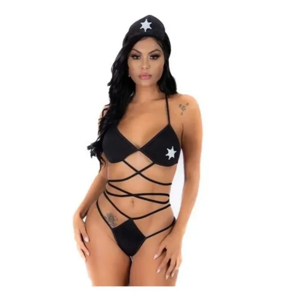 MINI XERIFE SEXY COM TIRAS DE AMARRAR REF 7281 Imagem