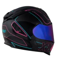 Capacete X 11 Revo Pro Tronix Rosa Azul - Foto 2