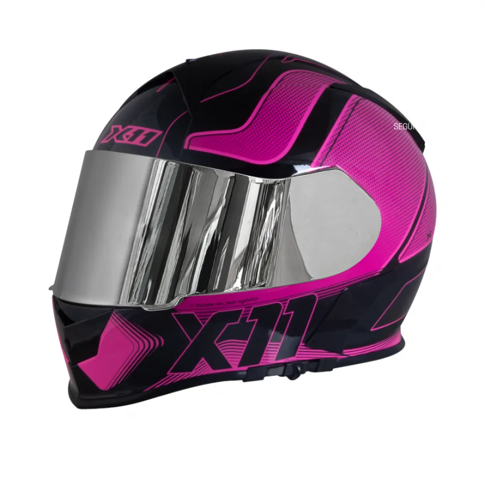 Capacete X 11 Revo Pro Tronix Rosa Imagem