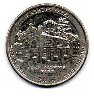 Estados Unidos - 2016D - 25 Cents - West Virginia - Park Quarter Dollar Imagem