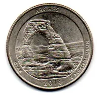 Estados Unidos - 2014D - 25 Cents - Utah - Park Quarter Dollar - MBC