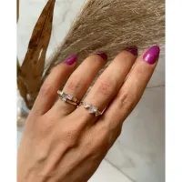 Anel Corações Cristal