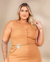Cropped Linho Diva's Voga Caramelo - Foto 2