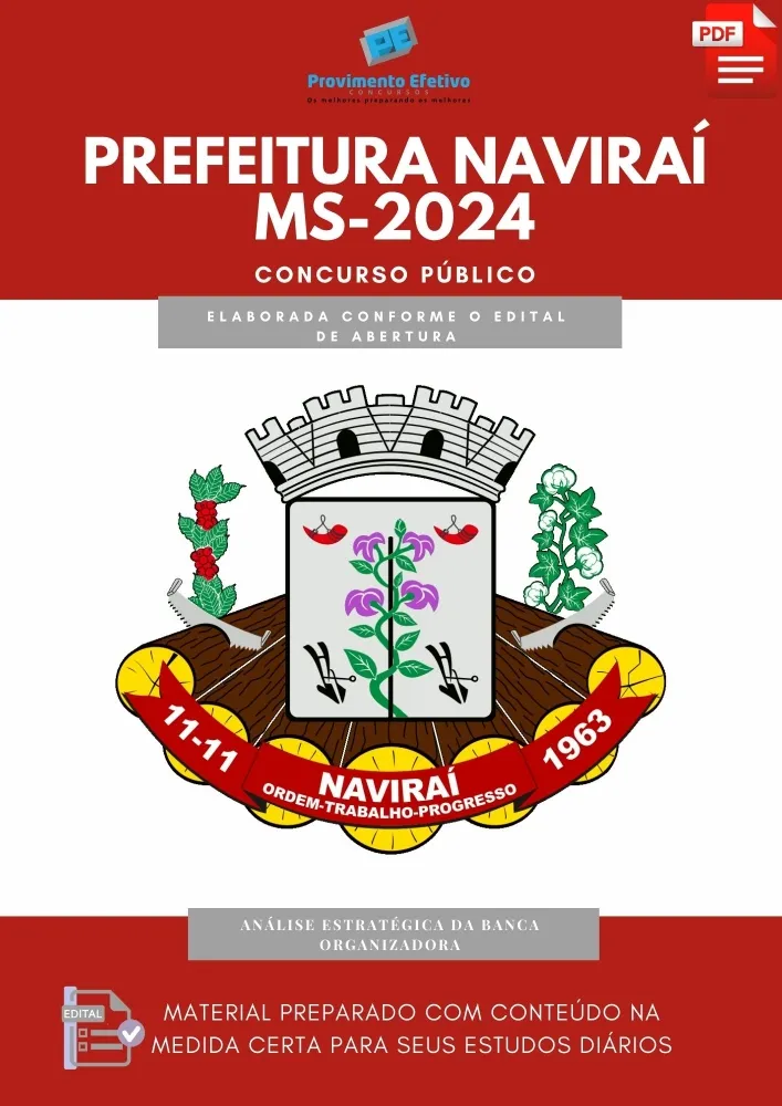 Apostila Naviraí MS 2024 Concurso Prefeitura 