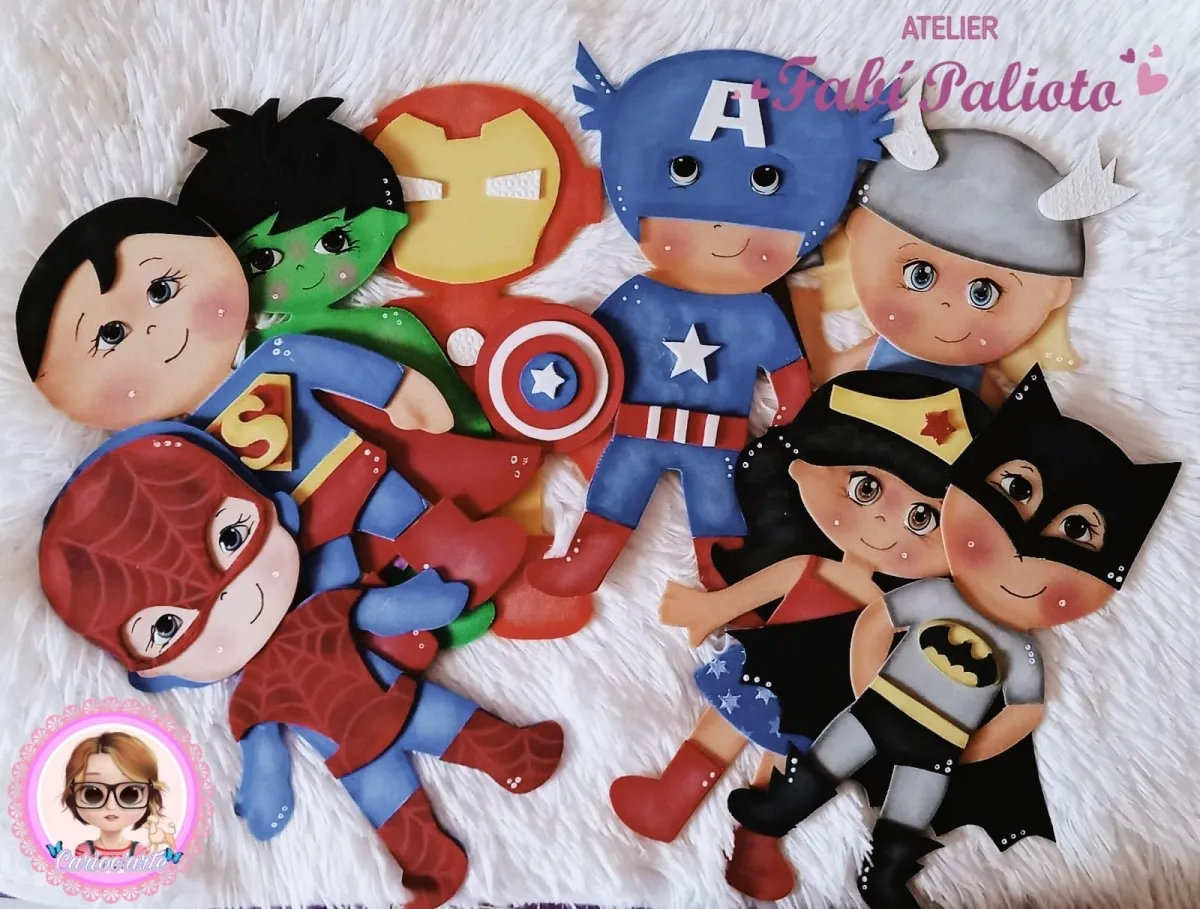 KIT06  Gabarito de Moldes em MDF  Coleção Super Heróis Planos