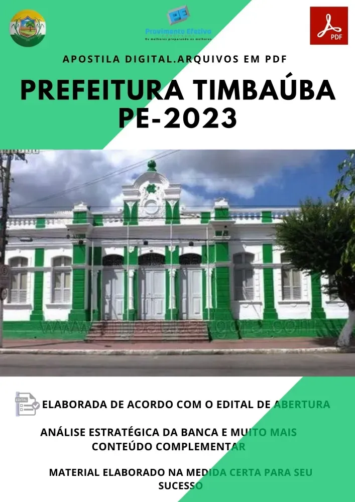 Apostila Pref. Timbaúba PE Dentista 2024 Imagem