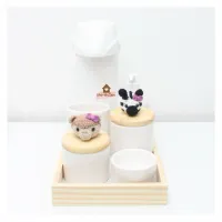 Safari - Kit Higiene - 7 peças - Zebra e Macaquinha - Garrafa G