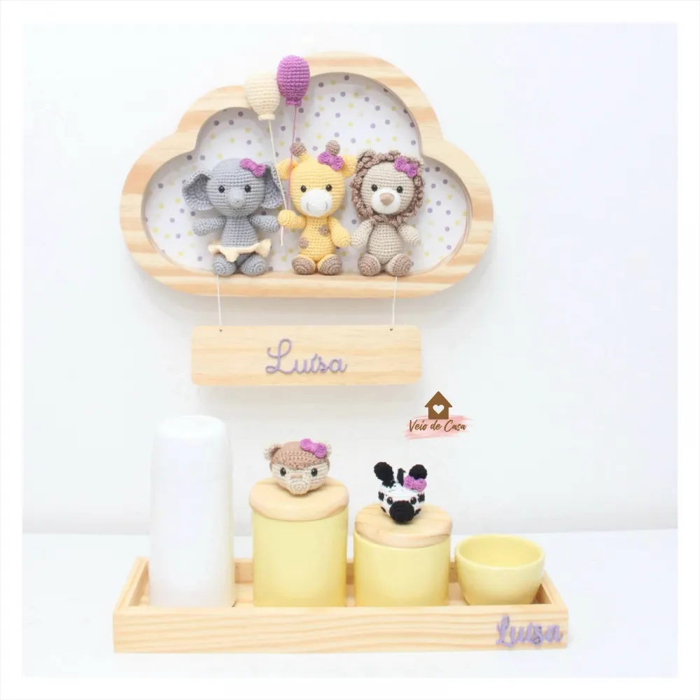 Kit Safári Menina - Enfeite + Kit Higiene  Imagem