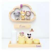 Kit Safári Menina - Enfeite + Kit Higiene 