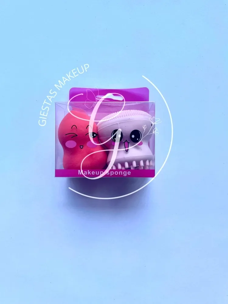 Kit 1 Esponjinha de Maquiagem + 1 Esponjinha Polvo 