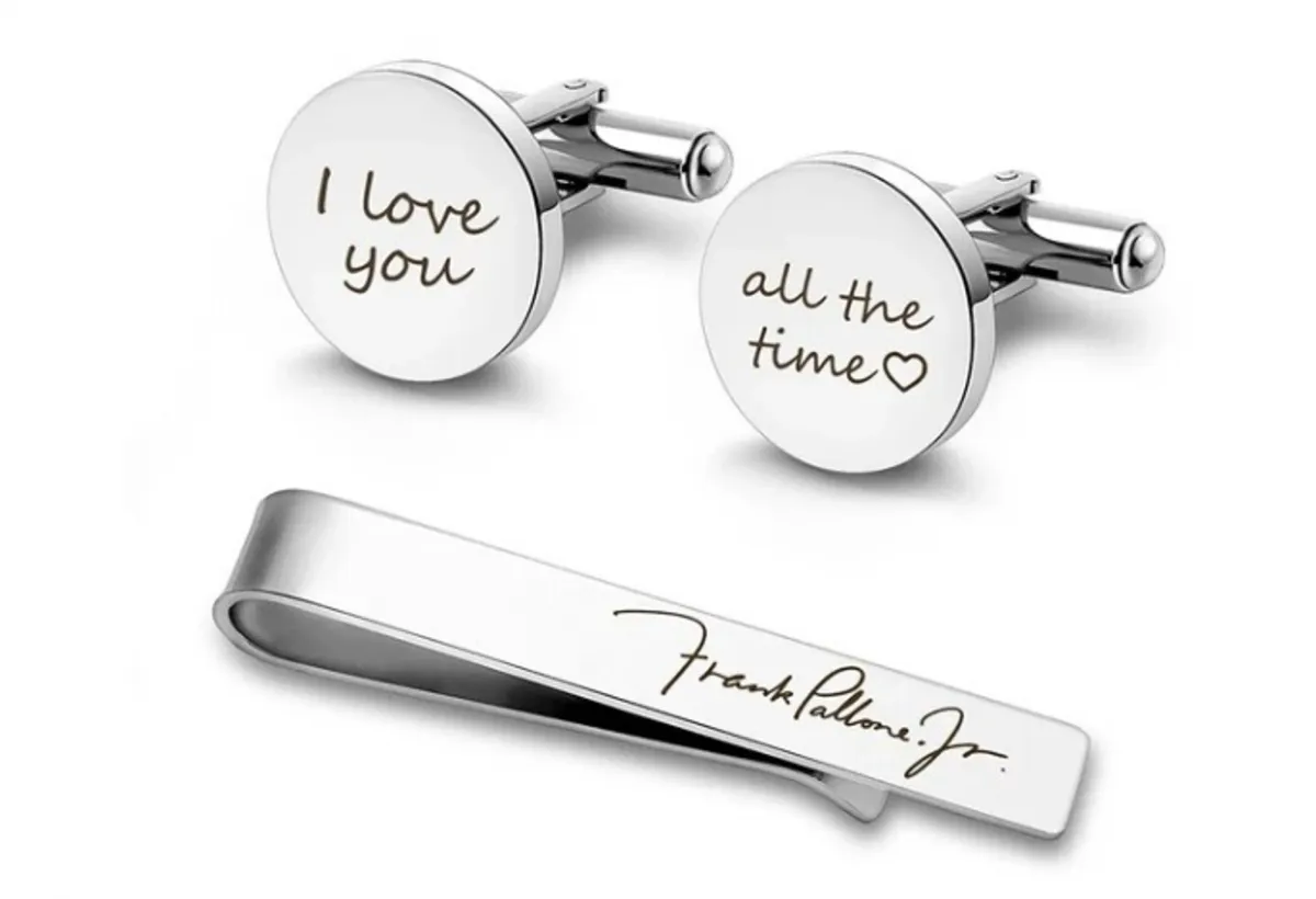 Abotoadura Masculina Prata  Redonda Premium com Prendedor de Gravata Slim | Aço Inox