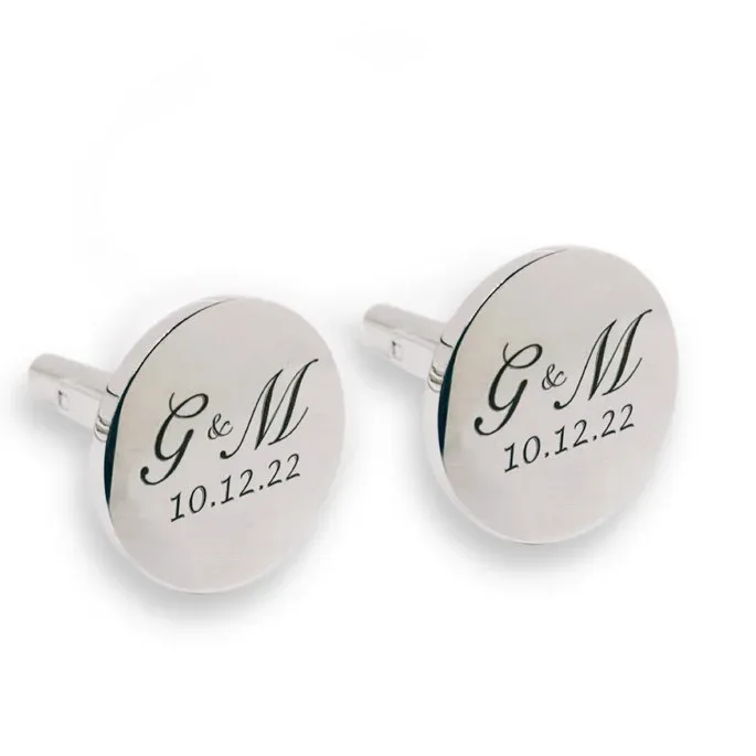 Abotoadura Masculina Luxo Personalizada Com Nome Ou Logo em aço inox