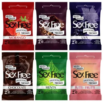 PRESERVATIVOS LUBRIFICADOS AROMÁTICOS COM 3 UNIDADES 