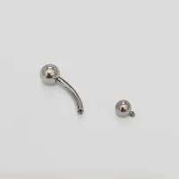 Banana Bell TITÂNIO BOLA 6mm x 4mm  x 1.6mm sem PEDRA ROSCA INTERNA (UMBIGO) TIT05 - Foto 3