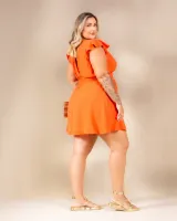 Vestido Macaquinho Curto Airflow Diva's Voga Laranja - Foto 9