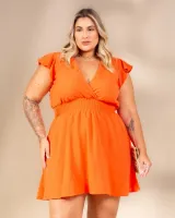 Vestido Macaquinho Curto Airflow Diva's Voga Laranja - Foto 10