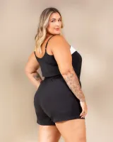 Conjunto Curto Blusa Shorts Airflow Diva's Voga Preto - Foto 2