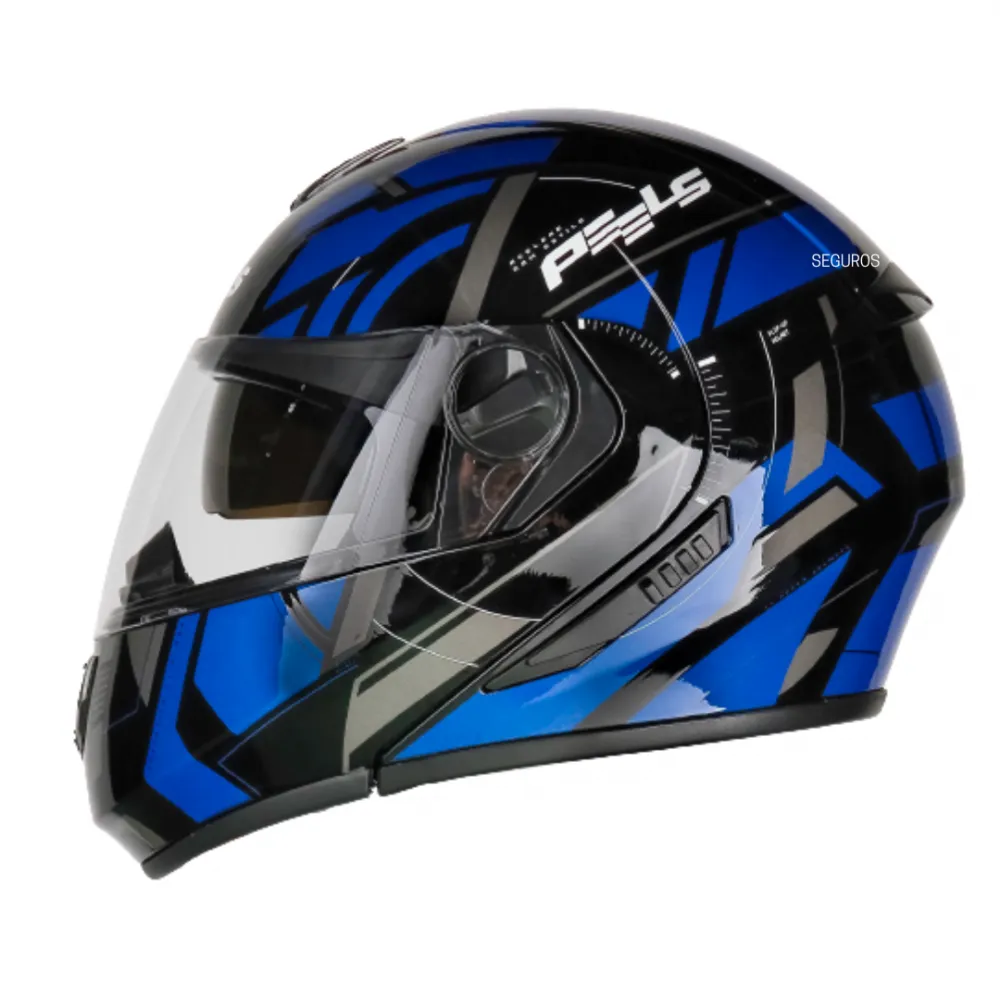 Capacete Peels U-RB2 Dynamic Articulado Preto Azul Imagem