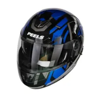 Capacete Peels U-RB2 Dynamic Articulado Preto Azul - Foto 2