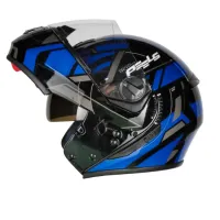 Capacete Peels U-RB2 Dynamic Articulado Preto Azul - Foto 4