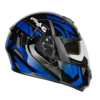 Capacete Peels U-RB2 Dynamic Articulado Preto Azul - Foto 5