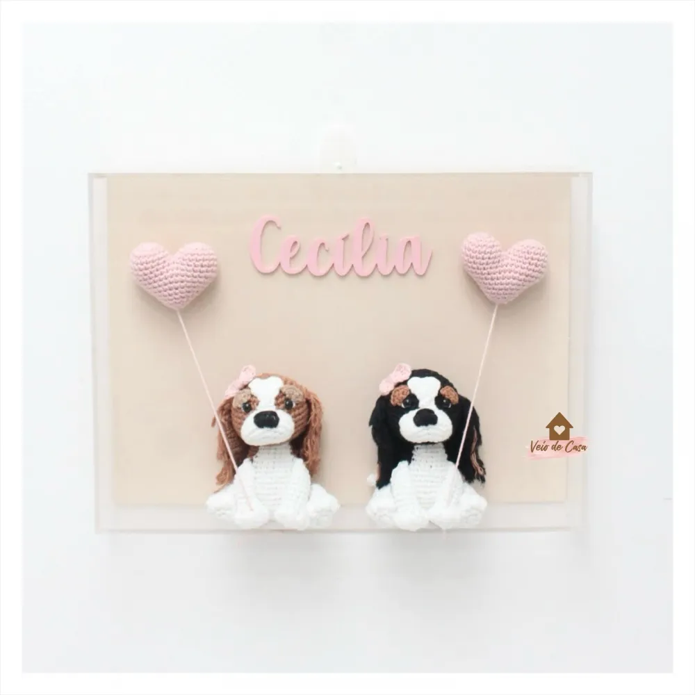 Cachorrinhos - Quadro Acrílico - Porta Maternidade Imagem