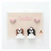 Cachorrinhos - Quadro Acrílico - Porta Maternidade