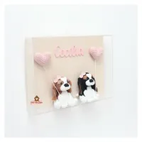 Cachorrinhos - Quadro Acrílico - Porta Maternidade - Foto 2