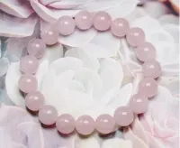 Pulseira Em Pedra Natural Quartzo Rosa 8mm Personalizável - Foto 5