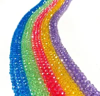 20 Fios  de Cristal de vidro flat 6mm 80 a 90 contas por fio