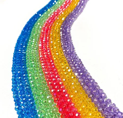 10 Fios de Cristal  flat 10mm 65 a 70 contas por fio 