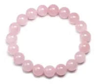Pulseira Em Pedra Natural Quartzo Rosa 10mm Personalizável - Foto 2