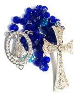 Terço De Noiva Cristais 10mm Azul - Nossa Senhora Aparecida  - Foto 2