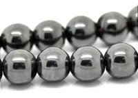 Fio Pedra Hematitas 8mm  Para Pulseira Terço Japamala Guias