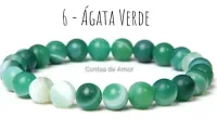 Pulseira Pedra Natural Ágata Verde  8mm 