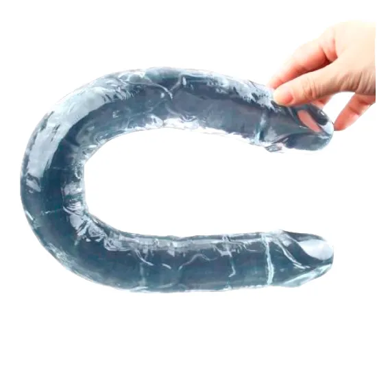Pênis Silicone Translúcido Ponta Dupla 30 x 3,5cm - AAK1039 Imagem