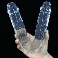 Pênis Silicone Translúcido Ponta Dupla 30 x 3,5cm - AAK1039 - Foto 4