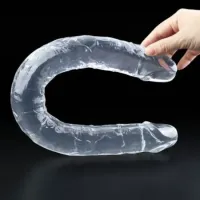 Pênis Silicone Translúcido Ponta Dupla 30 x 3,5cm - AAK1039 - Foto 3