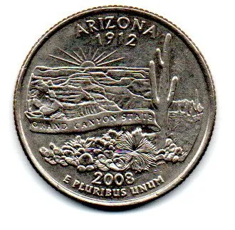 Estados Unidos - 2008D - 25 Cents - Arizona - State Quarter Dollar - MBC