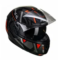 Capacete Peels U-RB2 Dynamic Articulado Preto Fosco Vermelho - Foto 2