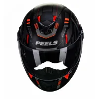 Capacete Peels U-RB2 Dynamic Articulado Preto Fosco Vermelho - Foto 4