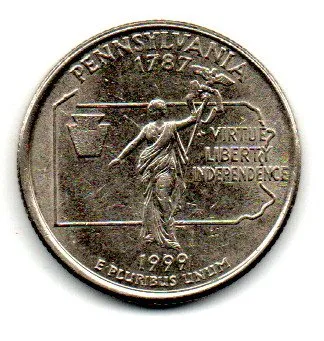 Estados Unidos - 1999P- 25 Cents - Pennsylvania - State Quarter Dollar