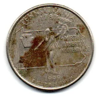Estados Unidos - 1999D- 25 Cents - Pennsylvania - State Quarter Dollar