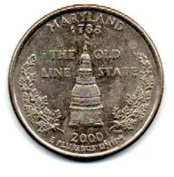 Estados Unidos - 2000D - 25 Cents - Maryland- State Quarter Dollar