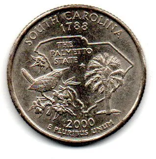Estados Unidos - 2000P - 25 Cents - South Carolina - State Quarter Dollar