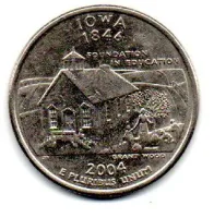 Estados Unidos - 2004D - 25 Cents - Iowa - State Quarter Dollar