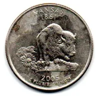 Estados Unidos - 2005D - 25 Cents - Kansas - State Quarter Dollar