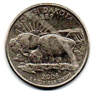 Estados Unidos - 2006D - 25 Cents - North Dakota - State Quarter Dollar